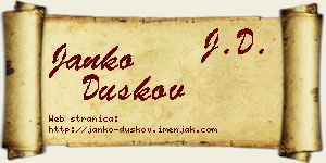 Janko Duškov vizit kartica